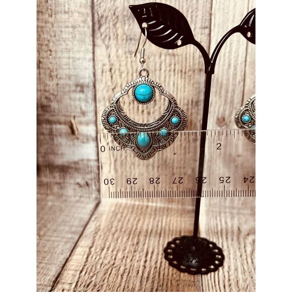 New Fashion Jewelry Set Southwest Faux Turquoise Statement Necklace Matching - Picture 11 of 15